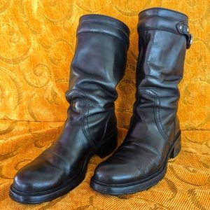Hogan Genuine Italian Leather Motorcycle Boots